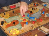 The game board of ''The End of the Triumvirate'' in action (click to enlarge)